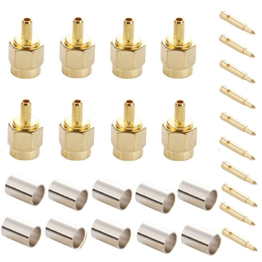 10 шт. позолоченных обжимных ВЧ-разъемов SMA Male Plug для кабелей RG174 / RG316 / RG188 / RG179