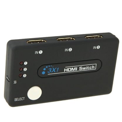 Mini 3x1 HD 1080P HDMI V1.3 selektors ar tālvadības pulti HDTV/STB/DVD/projektoram/DVR