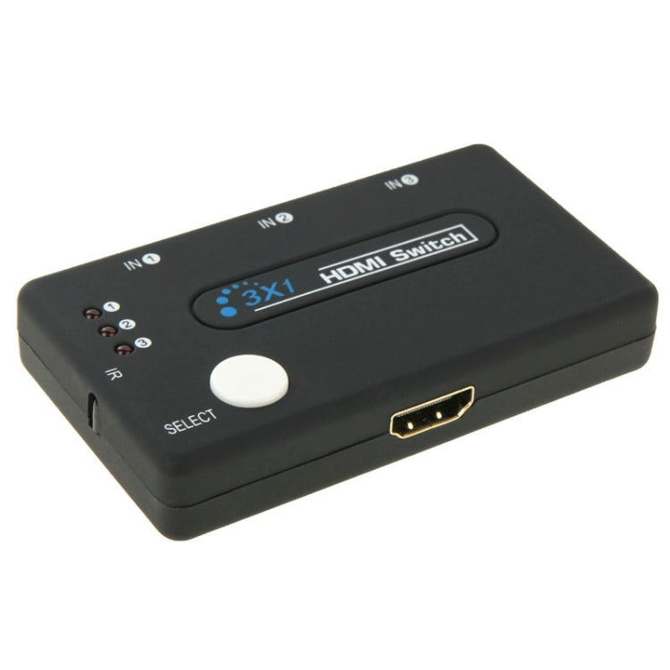 Mini 3x1 HD 1080P HDMI V1.3 selektors ar tālvadības pulti HDTV/STB/DVD/projektoram/DVR