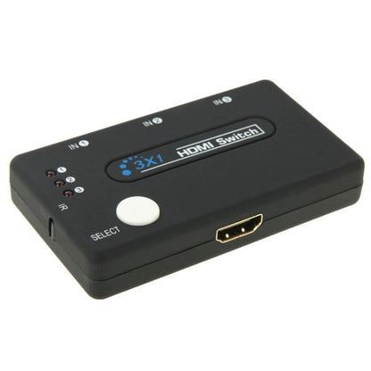 Mini 3x1 HD 1080P HDMI V1.3 selektors ar tālvadības pulti HDTV/STB/DVD/projektoram/DVR