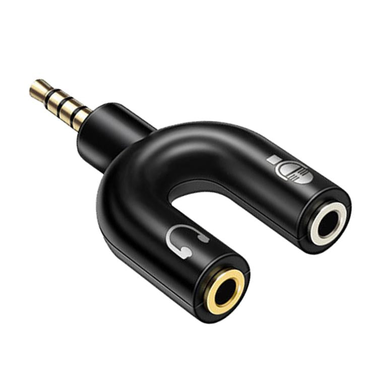 3,5 mm stereo vīriešu un 3,5 mm austiņu un mikrofona sieviešu sadalītāja adapteris