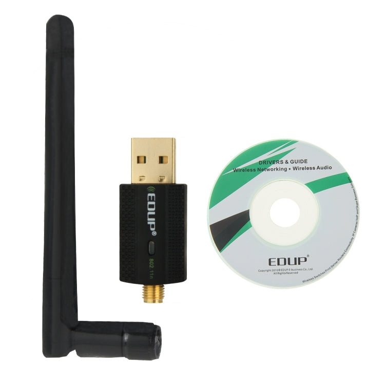 Беспроводной адаптер EDUP EP-N1581 Mini USB Wifi 802.11n/g/b 300 Мбит/с 2,4 ГГц с внешней антенной