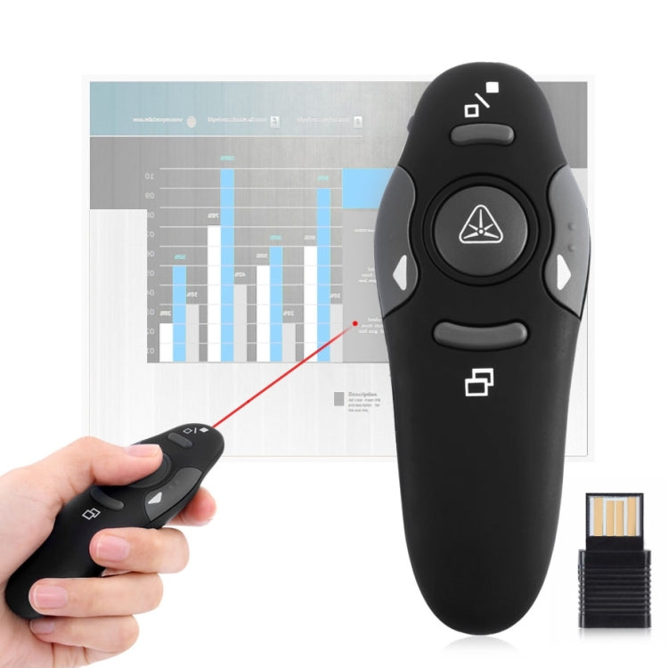 Мультимедийный презентер с лазерной указкой и USB-приемником для проектора/ПК/ноутбука, дальность управления: 15 м