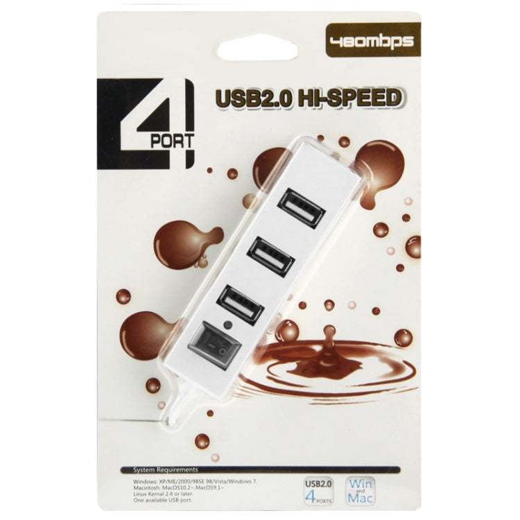 4 Ports USB HUB 2.0 USB Splitter Adapter with Switch
