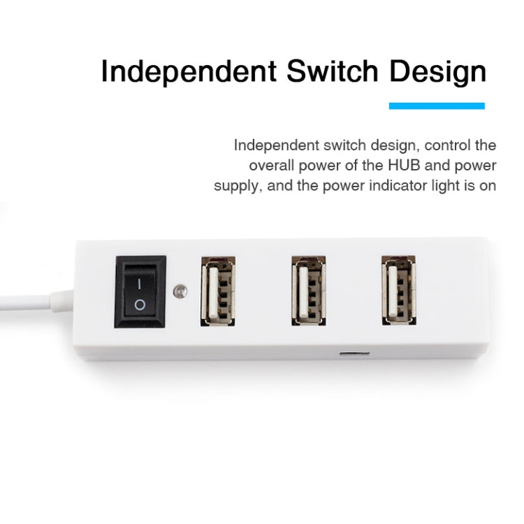 4 Ports USB HUB 2.0 USB Splitter Adapter with Switch