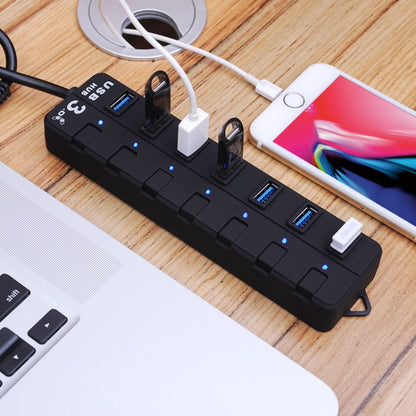 Концентратор USB 3.0 на 7 портов с индивидуальными переключателями для каждого порта передачи данных