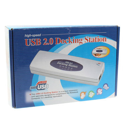 Высокоскоростная док-станция USB 2.0 с 8 портами (2xUSB 2.0 + мышь PS2 + клавиатура PS2 + RS232 + DB25 + LAN + восходящий поток), черная