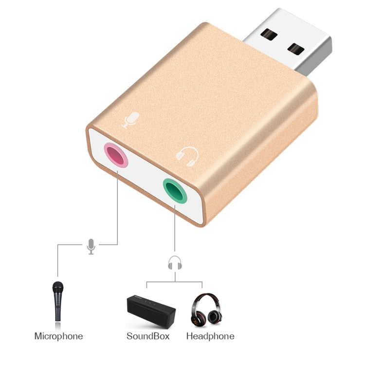 Алюминиевый корпус, внешняя USB-звуковая карта с разъемом 3,5 мм, HIFI Magic Voice 7.1-канальный адаптер, бесплатный привод для компьютера, настольного компьютера, колонок, гарнитуры, микрофона