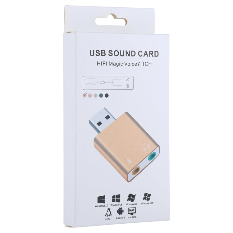 Алюминиевый корпус, внешняя USB-звуковая карта с разъемом 3,5 мм, HIFI Magic Voice 7.1-канальный адаптер, бесплатный привод для компьютера, настольного компьютера, колонок, гарнитуры, микрофона