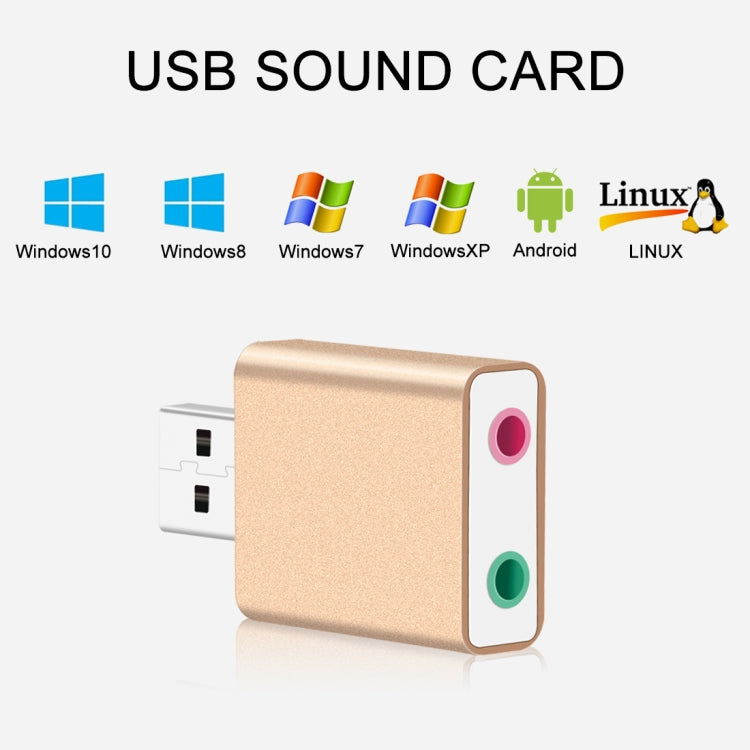 Алюминиевый корпус, внешняя USB-звуковая карта с разъемом 3,5 мм, HIFI Magic Voice 7.1-канальный адаптер, бесплатный привод для компьютера, настольного компьютера, колонок, гарнитуры, микрофона