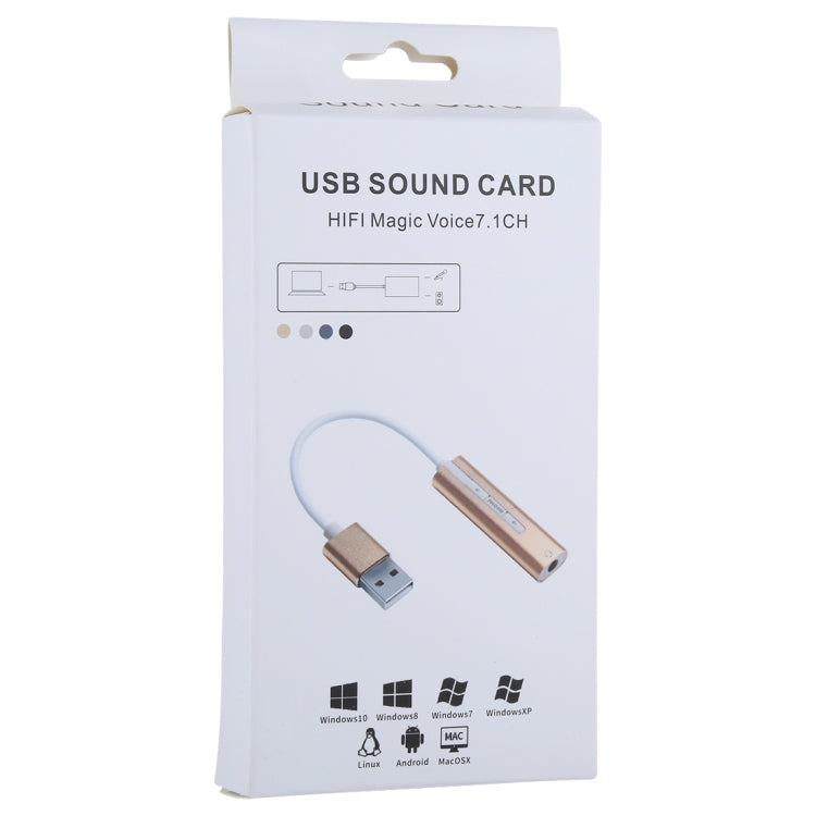 Алюминиевый корпус, внешняя USB-звуковая карта с разъемом 3,5 мм, HIFI Magic Voice 7.1-канальный адаптер, бесплатный привод для компьютера, настольного компьютера, колонок, гарнитуры