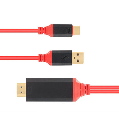Кабель 2 в 1 USB-C / Type-C + USB-питание для подключения к видеокабелю HDMI Ultra HD 4K x 2K, длина: 2 м