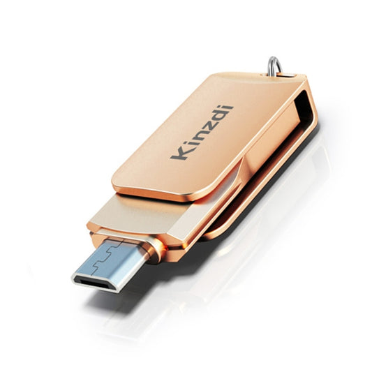 Флеш-диск Kinzdi 32 ГБ USB + Type-C с металлическим креплением V8