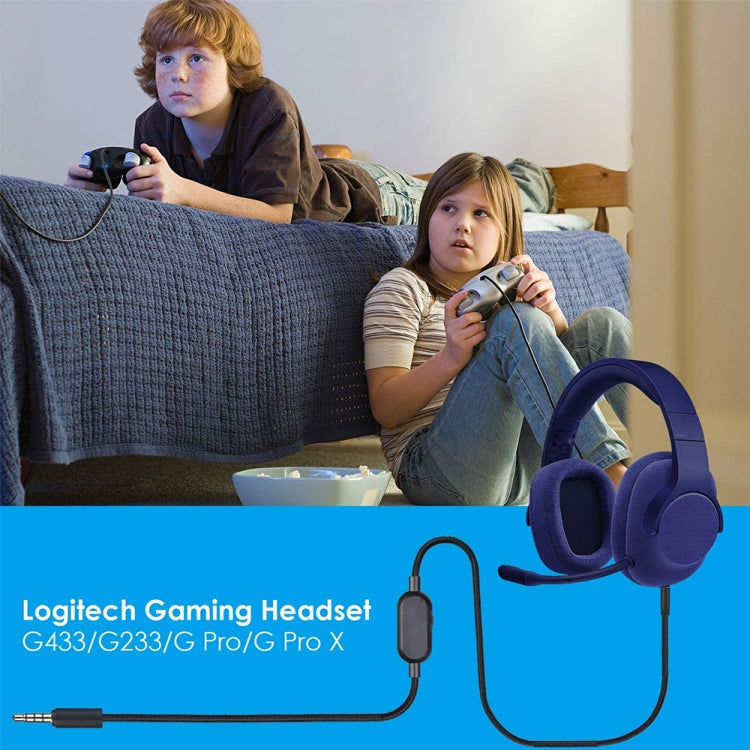 ZS0159 для игровой гарнитуры Logitech G433 / G233 / G Pro / G Pro X 3,5 мм, аудиокабель с проводным управлением, длина кабеля: 2 м