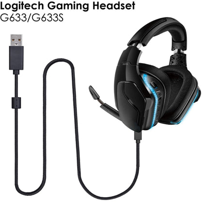 ZS0155 для USB-гарнитуры Logitech G633 / G633s, аудиокабель с поддержкой вызовов / подсветки гарнитуры, длина кабеля: 2 м