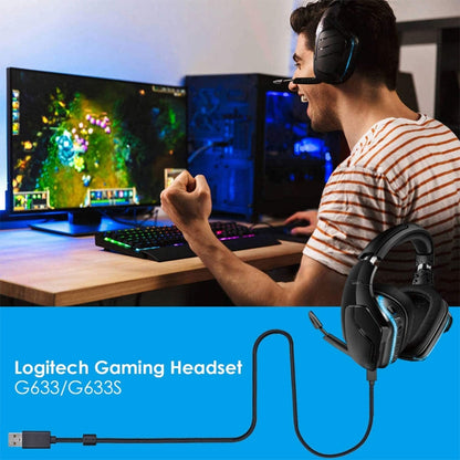 ZS0155 для USB-гарнитуры Logitech G633 / G633s, аудиокабель с поддержкой вызовов / подсветки гарнитуры, длина кабеля: 2 м