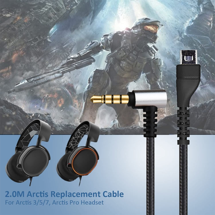 ZS0135 2 в 1 для наушников SteelSeries Arctis 3 / 5 / 7 аудиокабель + кабель-адаптер для наушников