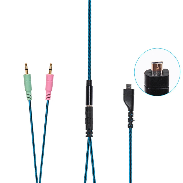 ZS0158 Taisns spraudnis + adaptera kabelis Spēļu austiņu audio kabelis SteelSeries Arctis 3 / 5 / 7 austiņām