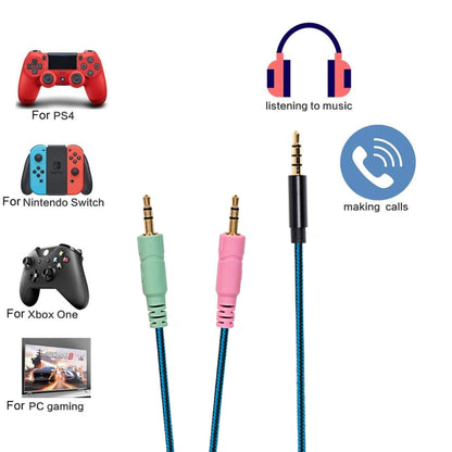 ZS0158 Taisns spraudnis + adaptera kabelis Spēļu austiņu audio kabelis SteelSeries Arctis 3 / 5 / 7 austiņām