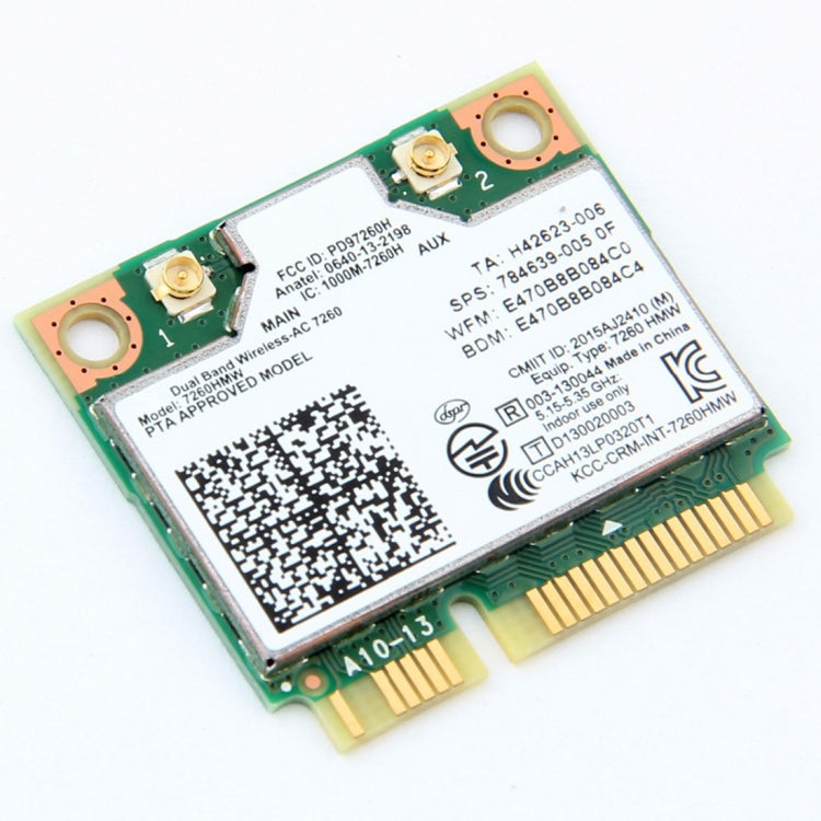 Двухдиапазонная беспроводная Wi-Fi-карта для Intel 7260HMW Mini PCI-E 2.4G / 5Ghz WLAN Bluetooth 4.0 Wi-Fi-карта 802.11 ac / a / b / g / n