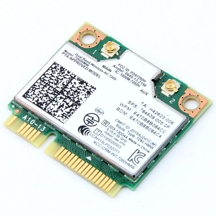 Двухдиапазонная беспроводная Wi-Fi-карта для Intel 7260HMW Mini PCI-E 2.4G / 5Ghz WLAN Bluetooth 4.0 Wi-Fi-карта 802.11 ac / a / b / g / n