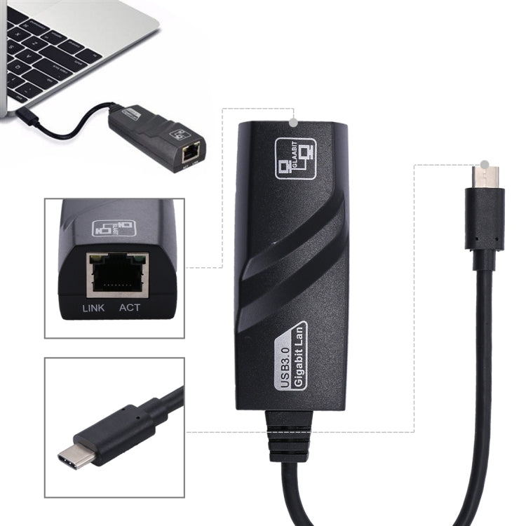 Сетевой адаптер USB-C/Type-C - RJ45 Gigabit Ethernet длиной 15 см