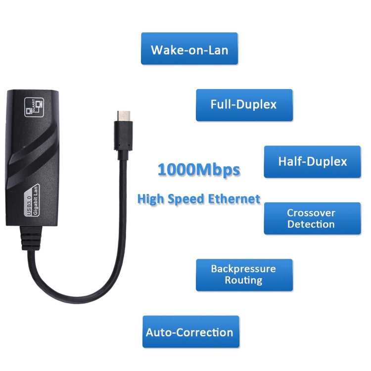 Сетевой адаптер USB-C/Type-C - RJ45 Gigabit Ethernet длиной 15 см