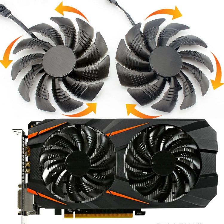 1 пара 88-мм 4-контактных вентиляторов для видеокарт Gigabyte GeForce GTX1060 1070 GTX1050ti GTX960 RX570 RX470