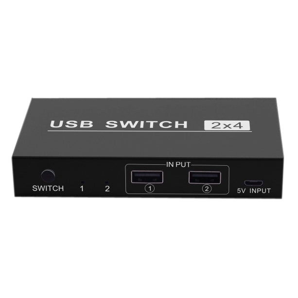 USB-коммутатор 2x4, 2 порта, ПК, совместное использование 4 устройств для принтера, клавиатуры, мыши, монитора