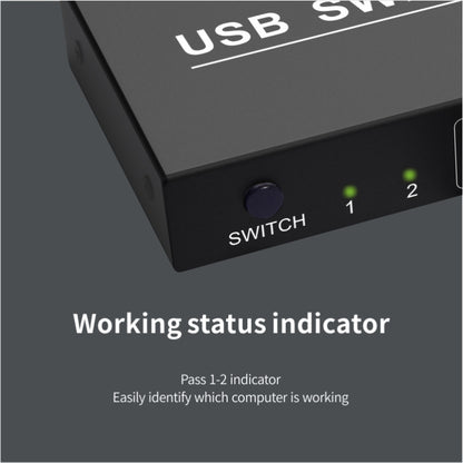 USB-коммутатор 2x4, 2 порта, ПК, совместное использование 4 устройств для принтера, клавиатуры, мыши, монитора