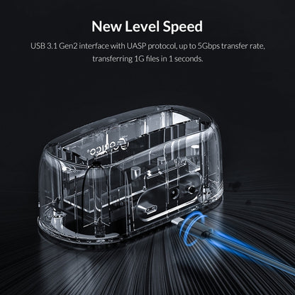 ORICO 6139C3-G2 3,5-дюймовая прозрачная док-станция для жесткого диска USB 3.1 Gen2 Type-C