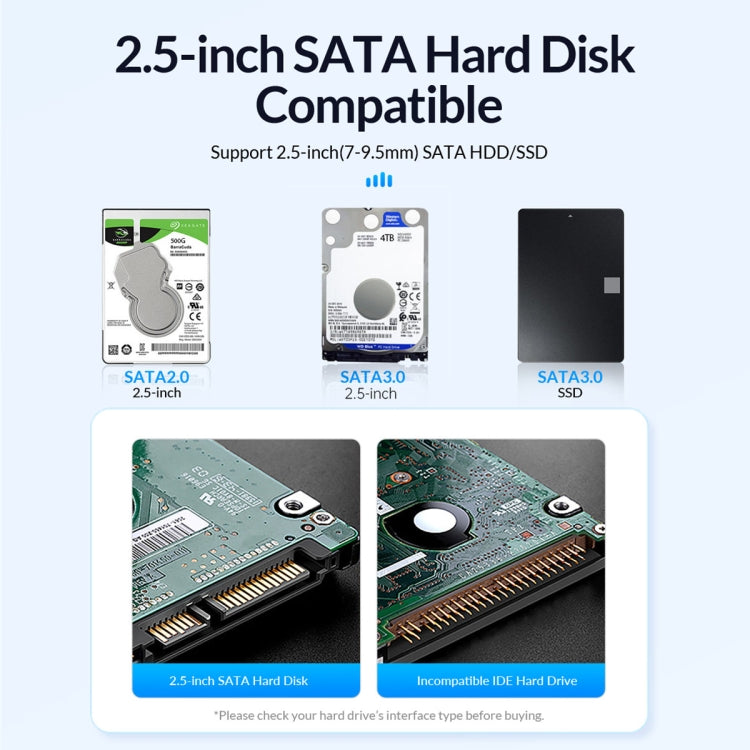 Корпус для жесткого диска ORICO 2580U3 2,5 дюйма USB 3.0 SATA, классический мобильный жесткий диск