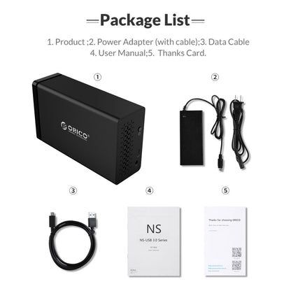 ORICO NS200RU3 2 Bay USB3.0 Hard Drive Enclosure with Raid