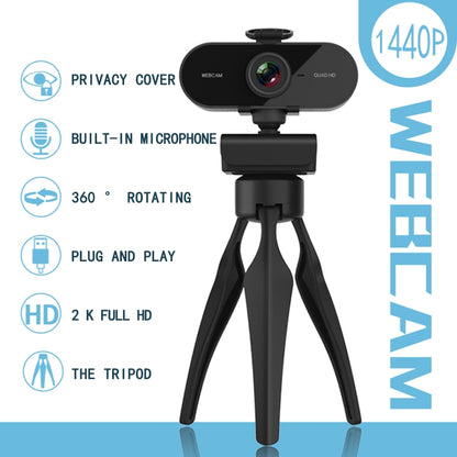Веб-камера B1 с разрешением 4 миллиона пикселей 2K HD 1080P, вращением на 360 градусов, микрофоном и штативом