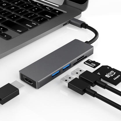 5-в-1 Type-C - HDMI + 2 x USB 3.0 + слот для карт SD / TF, концентратор-адаптер