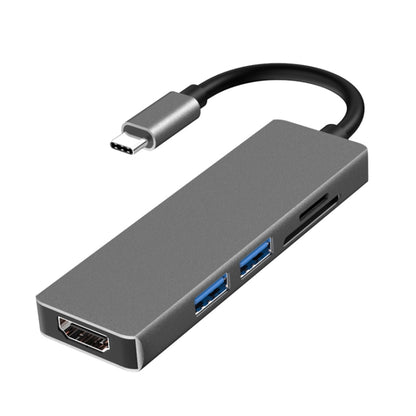 5-в-1 Type-C - HDMI + 2 x USB 3.0 + слот для карт SD / TF, концентратор-адаптер