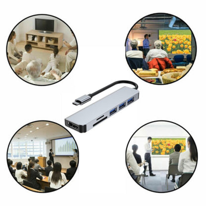 6-в-1 Type C с 3 портами USB + SD/TF + док-станция HDMI