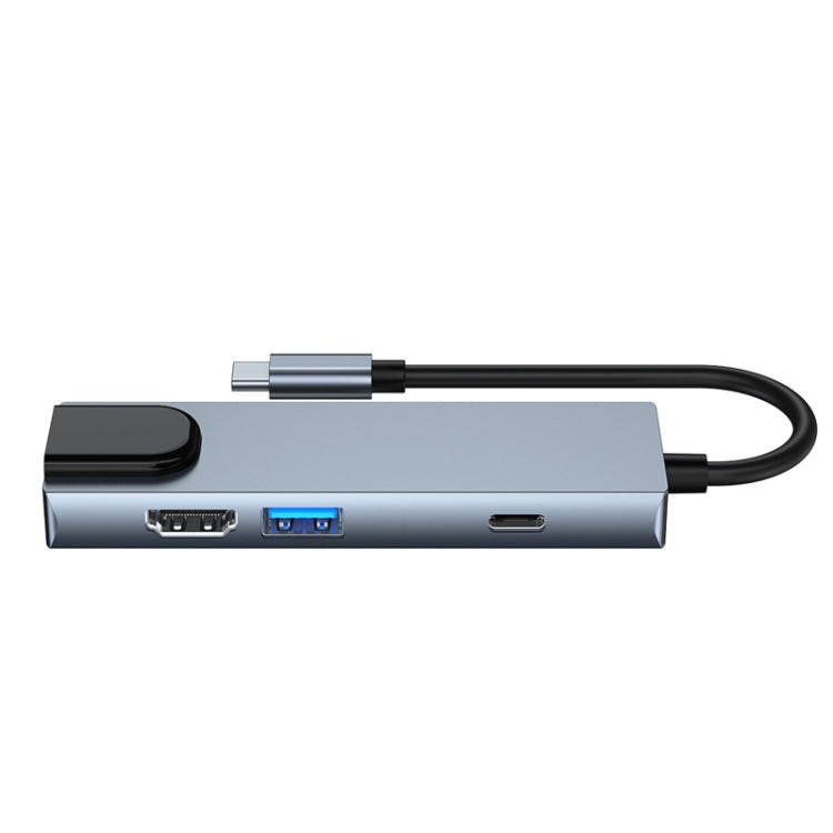 Адаптер 6 в 1 Type-C на HDMI + RJ45 + SD / TF + PD + USB HUB