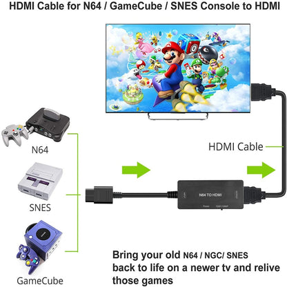 1080P N64 uz HDMI digitālo analogo pārveidotāju video kabeļa adapteris