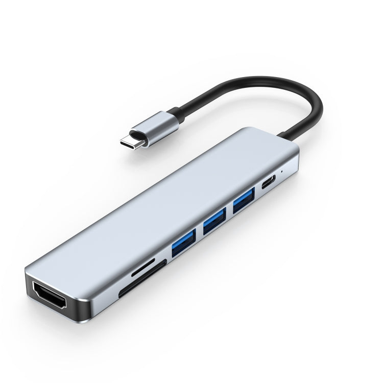 Док-станция 7-в-1 HDMI + SD/TF + USB2.0x2 + USB3.0 + PD to Type-C HUB