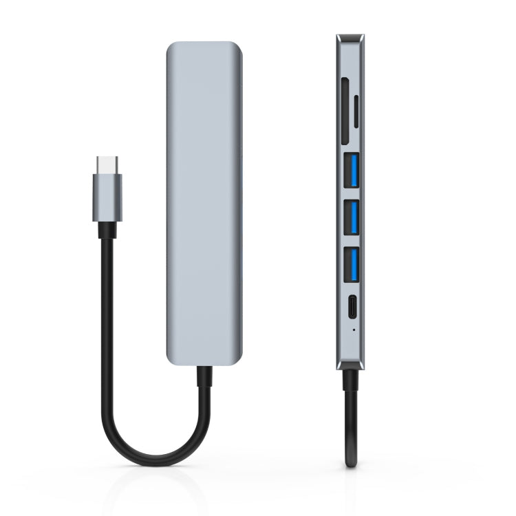 Док-станция 7-в-1 HDMI + SD/TF + USB2.0x2 + USB3.0 + PD to Type-C HUB