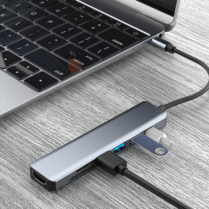 Док-станция 7-в-1 HDMI + SD/TF + USB2.0x2 + USB3.0 + PD to Type-C HUB