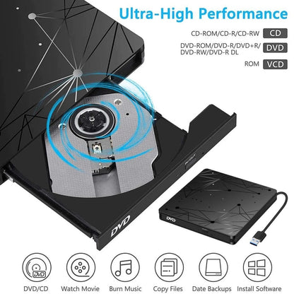 Внешний портативный DVD-RW-ридер USB 3.0 с оптическим приводом