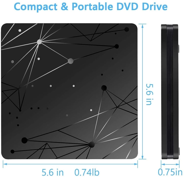 Внешний портативный DVD-RW-ридер USB 3.0 с оптическим приводом