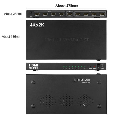 1 x 8 4K x 2K 3840*2160/30HZ HDMI Splitter