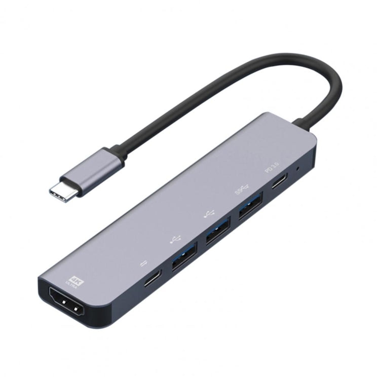 Док-станция-концентратор 6-в-1 Type-C на HDMI + PD + Type-C + USB3.0 + USB2.0 x 2