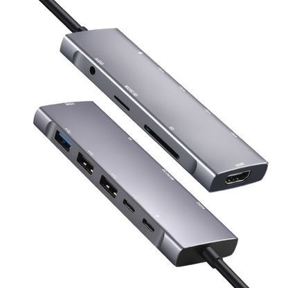 Адаптер 9-в-1 USB Type-C на HDMI + USB3.0x3 + Type-C + PD + SD/TF + аудиохаб