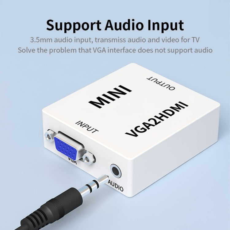 Адаптер цифрового аудио-видео преобразователя JSM Mini Size HD 1080P VGA в HDMI