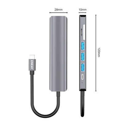 Док-станция ENKAY Hat-Prince 7 в 1 Type-C - 4K HDMI, адаптер, концентратор для быстрой зарядки, устройство чтения карт SD/TF