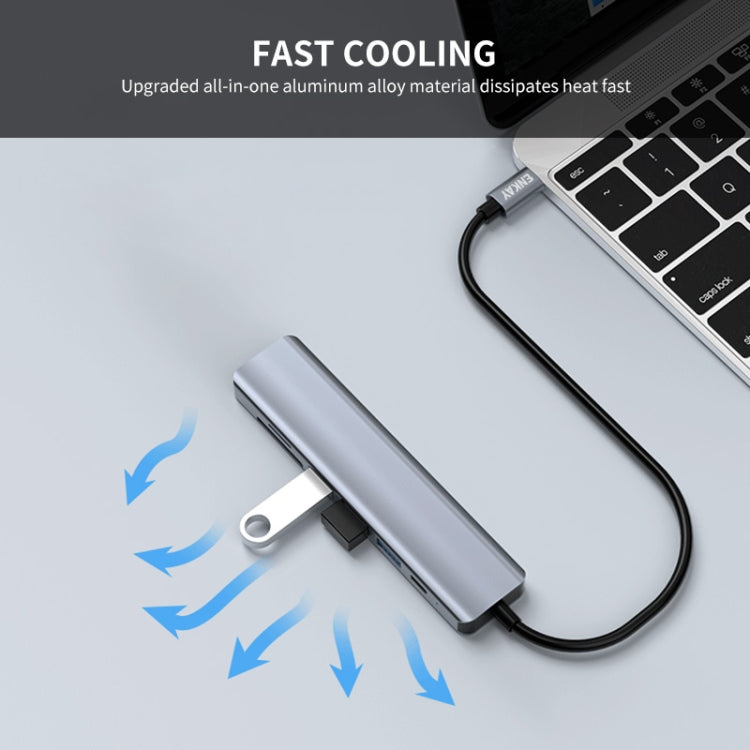 Док-станция ENKAY Hat-Prince 7 в 1 Type-C - 4K HDMI, адаптер, концентратор для быстрой зарядки, устройство чтения карт SD/TF